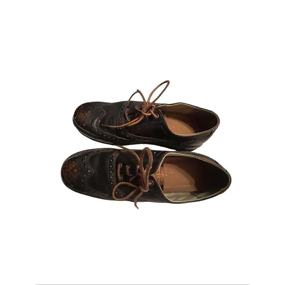 Skechers Mens Brown Memory Foam Leather Wingtip Oxford Shoes Size 11